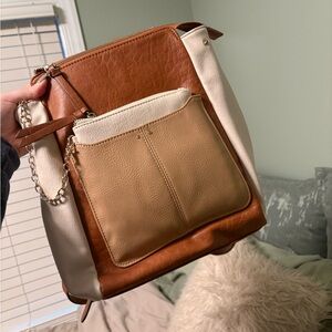 Market & Spruce Tan and Cream Backpack